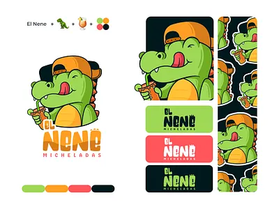 Logo - Bebidas 🦖🍹 branding design graphic design illustration logo mascot logo vector