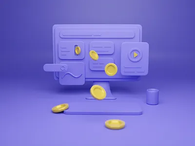 Make money online ;) 3d 3d illustration bitcoin blender crypto monitor screen