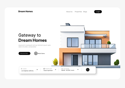 Dream Home Landing Page – Real Estate UI Concept ui