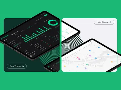 Dark & Light UI Themes for Fleet Management App black and white theme dark theme design fleet app themes fleet management ui fleet ui ux graphs ipad user interface light mode design light theme management app map ui mapui mobile app design ui ui design user interface ux ux design visual identity