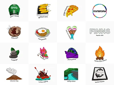Illustration / ProCreate / Bali bali bali design bali map corn illustration design dolphins gojek grab graphic design illustration nasi goreng pizza illustration volcano water rafting youthtopia