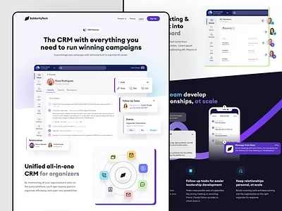 solidarity: saas crm website, software landing page analytics campaigns clean crm data design landing page minimal modern product landing page product website saas saas landing page software landing page software website ui visual identity web webflow website
