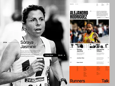 Podcast Website – Magazine-Style Layout articles blog bold clean design editorial homepage landing page layout magazine news photography podcast running sports typography ui visual hierarchy website whitespace