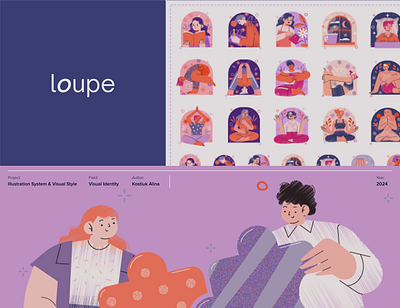 Illustration System & Visual Style for mobile application animation graphic design illustration illustration system mental health app mobile application mobile design ui ui design user interface visual identity visual style