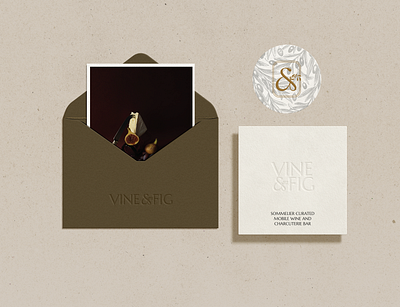 Vine & Fig Mobile Wine & Charcuterie Bar branding charcuterie high end logo luxury branding print design wine