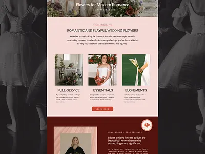 Romantic Florist Website Design branding florist florist website flower brand flower website flowers pink branding pink website playful brand romantic brand