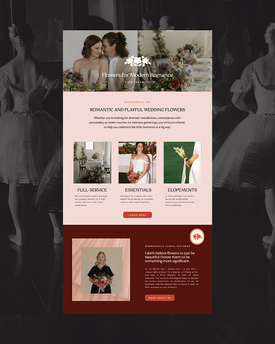 Romantic Florist Website Design branding florist florist website flower brand flower website flowers pink branding pink website playful brand romantic brand