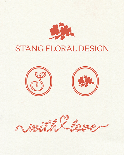 Florist Branding florist florist branding florist logo flower brand pink brand romantic branding stamp logo