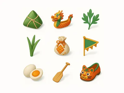 Dragon Boat Festival icon branding colorful design icon illustration ui