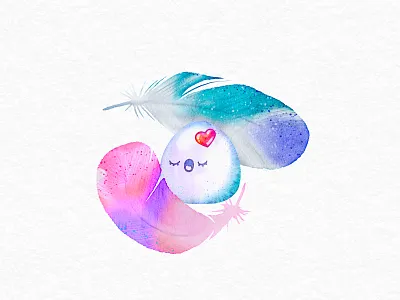 Soft love song hand drawn illustration valentines day watercolor