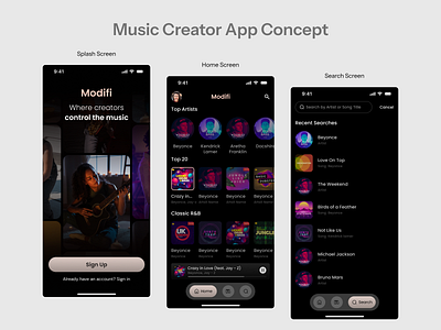 Music Creator App Design Concept app design branding graphic design mobile ui
