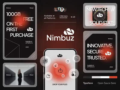 Nimbuz Cloud Platform Brand Concept agency application branding business cloud company deck design graphic design guideline identity illustration logo pitch platform software technology vector
