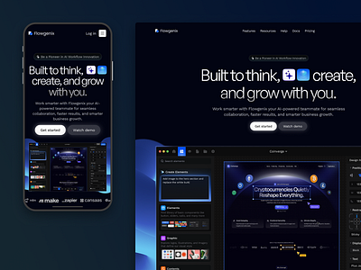 Responsive Builder Landing Page ai ai builder builder cansaas clean design interface landing page mobile mobile app modern design no code responsive saas ui ux