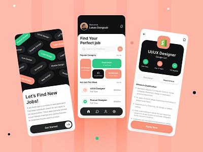 Job Finder App app design ui