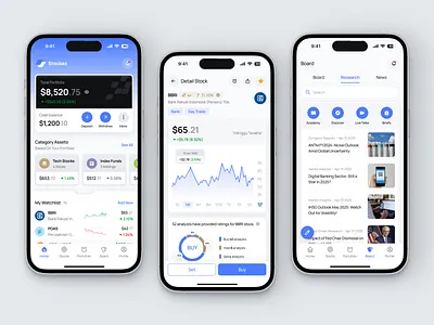 Stockez - Mobile Stock Trading Application app applications clean ui finance app fintech ui investment app minimal ui mobile mobile app mobile finance modern ui portfolio tracker stock app stock market trading app ui design user interface ux design