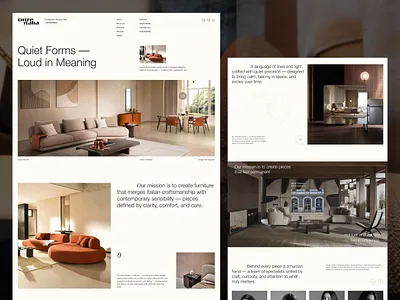 DI - Warm Elegant Furniture Website Landing Page - About Us about page about us architecture awwwards company profile ecommerce elegant furniture interior design landing page luxury marketing minimalist our story professional ui warm web design webflow website