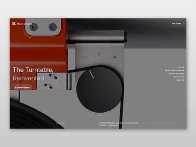 Disco Volante - Modern Vinyl Landing Page figma landing page minimalism modern motion graphics ui uiux user interface vinyl web web design website design