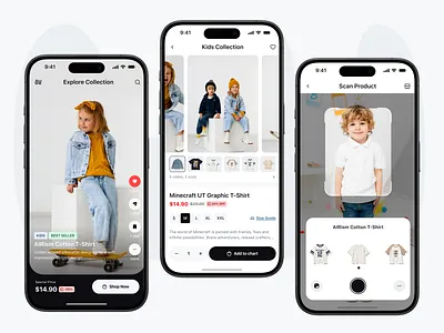 Kids - Fashion Ecommerce App apps branding clothes design ecommerce design emura fashion kids marketplace mobile mobile apps online store product design shop shopify ui uiux ux web website