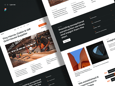 Construction Website - Landing Page architecture auto layout bootstrap grid build website construct website dailyui dailyux desktop website figma site giomak grid system homepage design landing page landing websites product design ui ui design uidesign ux webdesign