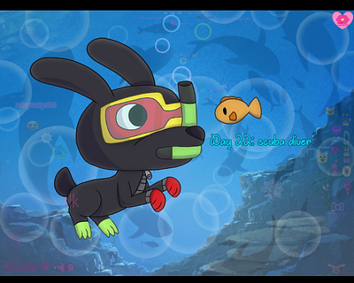 Junefairytale Day 22: scuba diver art post art tag digital art drawing fan art illustration