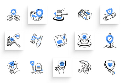 insurance Doodle doodle handdrawn icon illustration insurance doodle vectors