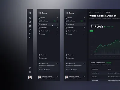 Sidebar Navigation clean dark dark mode dashboard figma left menu menu modern nav navigation sidebar sidebar navigation sidenav ui ui design