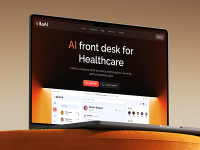 VitaAI - Healthcare Landing Page Design | Orbix Studio ai assistant artificial intelligence digitalhealth doctor healthcare service home page homepage hospital interface landing page medical website medicalui orbix studio product design saasproduct technology website treatment uiux design web design web marketing