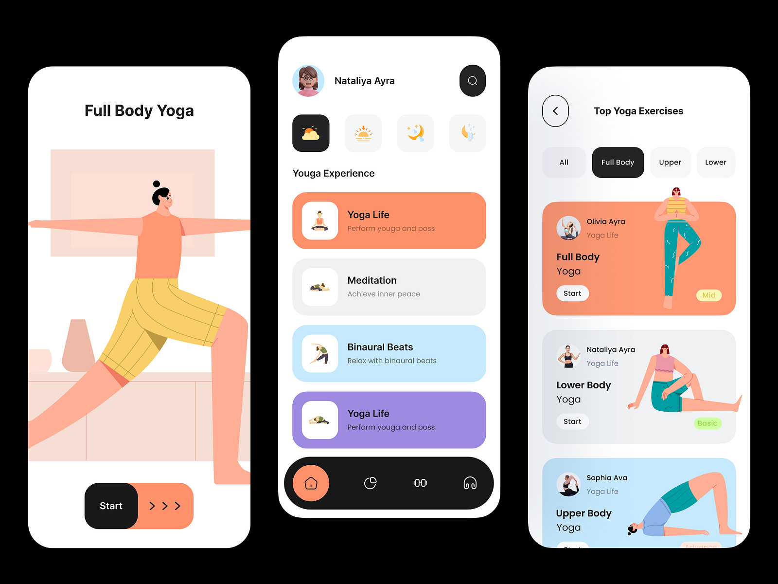 Yoga app - Mobile app by Antora Yeasmin (Nataliya) on Dribbble