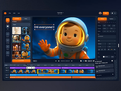 AI-powered Video Editor App ai app artificial intelligent exploration ui video video editor