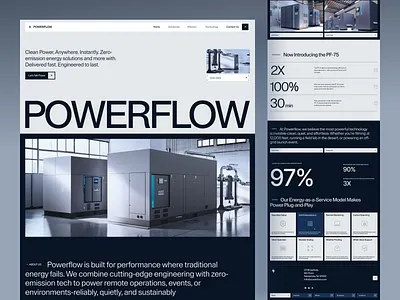 Website Design for Powerflow cleanenergydesign design dribbbleshots energytech minimal modernwebdesign orix productdesign responsivedesign sajon sustainabledesign techwebsite ui ux webdesigninspiration websitedesign