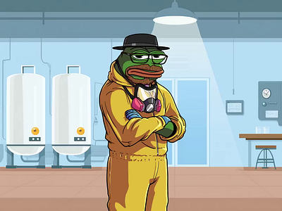Breaking Bad Illustrative Fan Website animation breaking bad character design crypto crypto token fan page illustration illustration websites landing meme meme coin pepe pumpfun tv show web