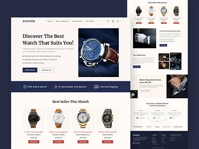Ecommerce product landing page design branding dailyui design e commerce ecommerce interface landing page marketplace online shop product landingpage ui ui design uidesign uiux user interface uxdesign watch web web design website