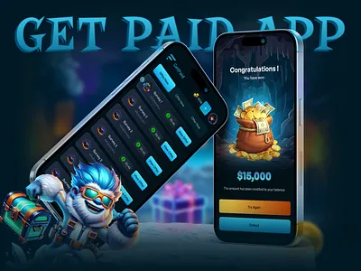 Get paid to have fun - Mobile app design. appui casino casino application dribbbleshots earn mobile app gamification getpaidtohavefun mobileappdesign productdesign rewardapp uidesign uxui