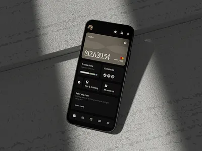 Banking mobile app 3d bank card cash concept finance mobile money typography ui