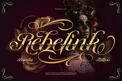 Rebelink album cover font baroque flourish font blackletter script custom font display font dramatic script font font font design font style free font gothic script latin tattoo font metal font rap font script tattoo swash font tattoo font tattoo logotype tattoo script tattoo studio branding