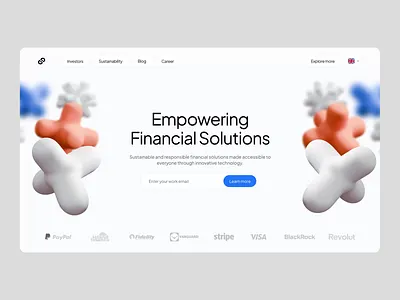 Landing page for a modern finance platform animation fintech landing page outcrowd scroll animation ui ux web webdesign webflow webflow development website