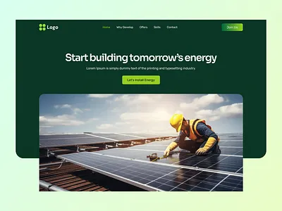 Solar Energy Hero Section UI ui