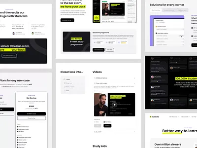 Studicata - Website animation bb agency benefits brights accents clean faq hero homepage light dark lms metrics minimal pricing saas solution studicata testimonials ui user interface web design