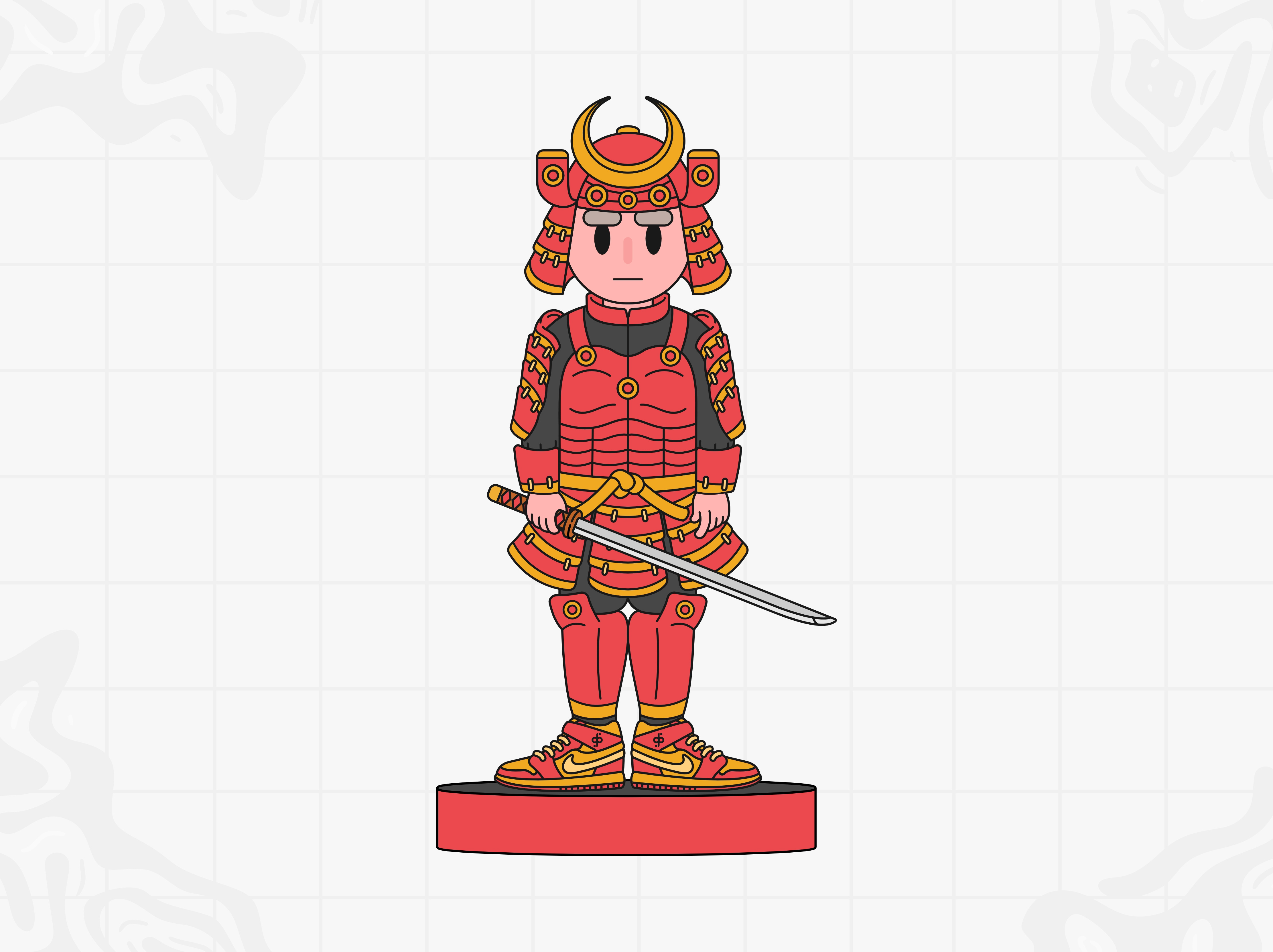 Gen Boys Samurai character design character vector design flat design graphic design human face illustration samurai
