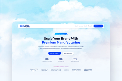 OneUpLab Landing Page Concept 2025 branding clean design figma illustration landing landing page logo minimal page ui web website