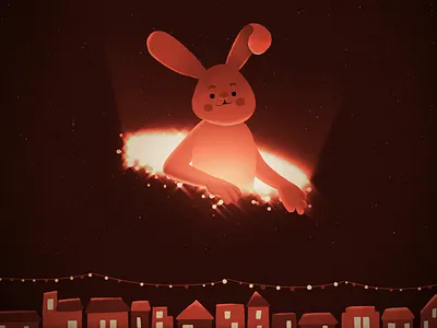 Year of the Rabbit 2d animation bunny celebration character chinesenewyear design fireworks illustration motion graphics rabbit