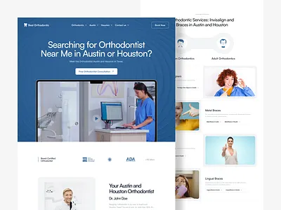 Best Orthodontics – Orthodontics Landing Page care clean dental design desktop doctor exploration figma inspiration new orthodontics popular product sick trending ui ux website white