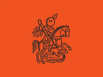 Henry the Dragonslayer badge branding design dragon dragon slayer graphic design illustration juice knight logo medieval medieval knight medieval times old school old times typography ux vector