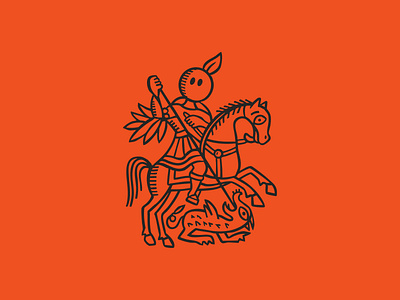 Henry the Dragonslayer badge branding design dragon dragon slayer graphic design illustration juice knight logo medieval medieval knight medieval times old school old times typography ux vector