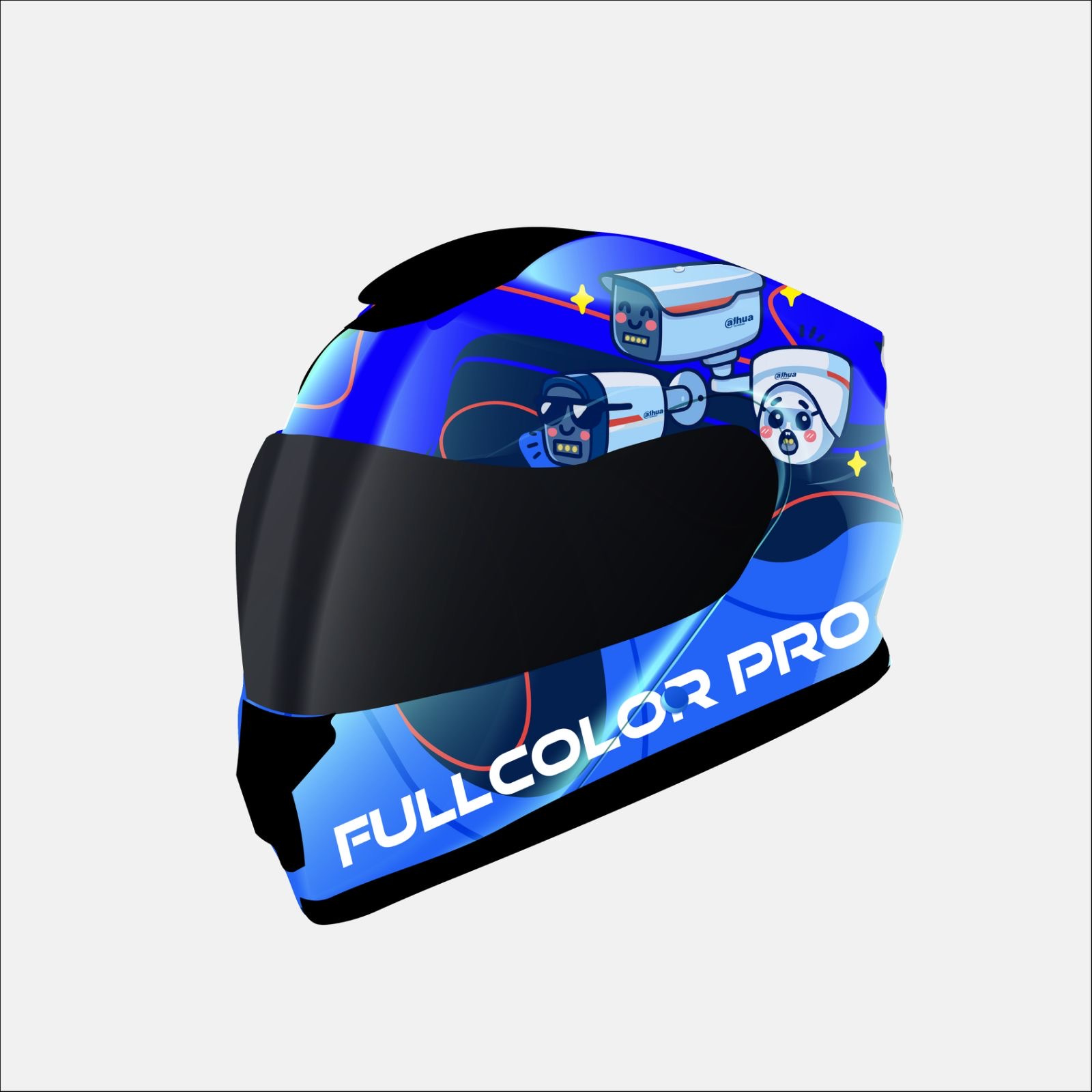 Dahua Full-face helmet V2 layout mock up custom helmet design