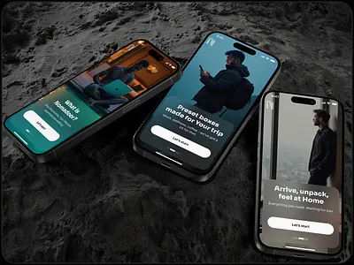 Nomadoor - E-commerce Mobile app for Digital Nomads app app design carusel design e commerce ios liquid glass mobile mobile app onboarding popular registration rental sign up slider trend trending ui ux