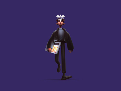Chosen - album cover 3d beatpad cartoon character colorful cover art cover design crown design fashion illustration man music walking