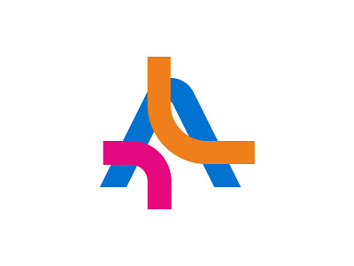 A Monogram Design color cross letter a line logo