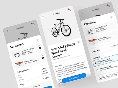 High-end bike e-commerce app app design bicycle app bike shop checkout flow digital product ecommerce mobile app porto design portugal design product design retail design shopping cart thoughtworks ui design user experience user interface ux design