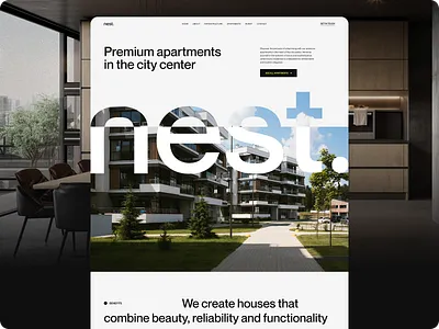 Nest | Real Estate Landing landing main page real estate uxui web design website design
